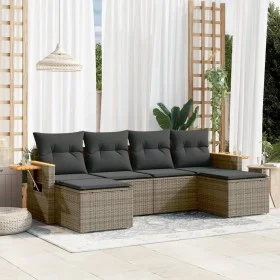 6-teiliges Gartenmöbel-Set und graue synthetische Rattankissen von , Gartensets - Ref: Foro24-3259463, Preis: 365,59 €, Rabat...
