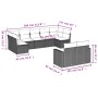 9-teiliges Gartensofa-Set mit beigen synthetischen Rattankissen von , Modulare Sofas für den Außenbereich - Ref: Foro24-32517...