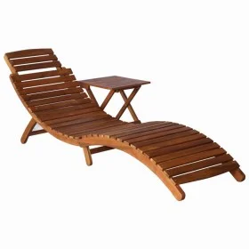Lounger with solid brown acacia wood table by vidaXL, Loungers - Ref: Foro24-46653, Price: 152,34 €, Discount: %