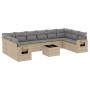 Set de sofás de jardín 11pzas con cojines ratán sintético beige de , Conjuntos de jardín - Ref: Foro24-3253016, Precio: 696,3...