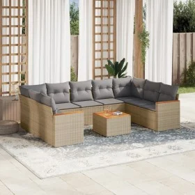 Gartensofa-Set mit beigen Kissen, 10-teilig, synthetisches Rattan von , Gartensets - Ref: Foro24-3258685, Preis: 633,93 €, Ra...