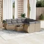 9-teiliges Gartensofa-Set mit beigen synthetischen Rattankissen von , Gartensets - Ref: Foro24-3253496, Preis: 615,26 €, Raba...