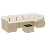 Gartensofa-Set mit beigen Kissen 8 Stück PE-Rattan von , Gartensets - Ref: Foro24-3253475, Preis: 571,39 €, Rabatt: %