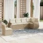 Garden sofa set with cushions 6 pieces beige synthetic rattan by , Garden sets - Ref: Foro24-3253765, Price: 473,78 €, Discou...