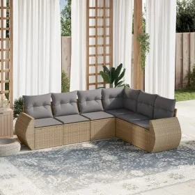 Garden sofa set with cushions 6 pieces beige synthetic rattan by , Garden sets - Ref: Foro24-3253746, Price: 421,24 €, Discou...