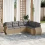 Garden sofa set with cushions 6 pieces beige synthetic rattan by , Garden sets - Ref: Foro24-3253746, Price: 421,24 €, Discou...