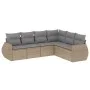 Garden sofa set with cushions 6 pieces beige synthetic rattan by , Garden sets - Ref: Foro24-3253746, Price: 421,24 €, Discou...