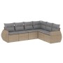 Gartensofa-Set mit Kissen, 6-teilig, beiges synthetisches Rattan von , Gartensets - Ref: Foro24-3253746, Preis: 432,42 €, Rab...