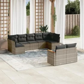 9-teiliges Gartenmöbel-Set und graue synthetische Rattankissen von , Gartensets - Ref: Foro24-3258693, Preis: 550,05 €, Rabat...