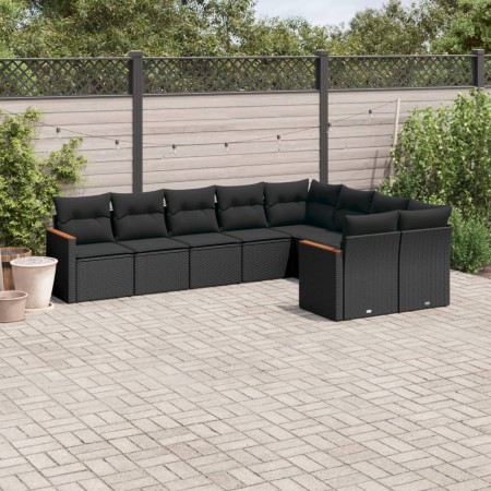 8-piece garden sofa set and black synthetic rattan cushions by , Garden sets - Ref: Foro24-3258702, Price: 618,50 €, Discount: %
