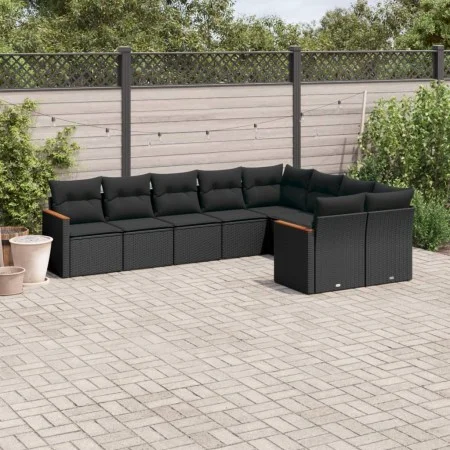 8-teiliges Gartensofa-Set und schwarze synthetische Rattankissen von , Gartensets - Ref: Foro24-3258702, Preis: 596,70 €, Rab...