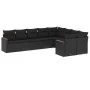8-teiliges Gartensofa-Set und schwarze synthetische Rattankissen von , Gartensets - Ref: Foro24-3258702, Preis: 596,70 €, Rab...