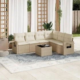 7-piece garden sofa set and beige synthetic rattan cushions by , Garden sets - Ref: Foro24-3252555, Price: 517,60 €, Discount: %