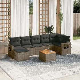 8-teiliges Gartensofa-Set und graue synthetische Rattankissen von , Gartensets - Ref: Foro24-3257005, Preis: 484,17 €, Rabatt: %