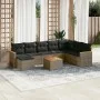 9-teiliges Gartenmöbel-Set und graue synthetische Rattankissen von , Gartensets - Ref: Foro24-3258658, Preis: 515,35 €, Rabat...