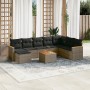 Set de muebles de jardín 9 pzas y cojines ratán sintético gris de , Conjuntos de jardín - Ref: Foro24-3258658, Precio: 530,61...