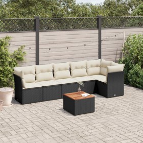 7-piece garden dining set and black synthetic rattan cushions by , Garden sets - Ref: Foro24-3223648, Price: 376,98 €, Discou...