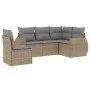 Garden sofa set with cushions 5 pieces beige synthetic rattan by , Garden sets - Ref: Foro24-3253706, Price: 369,39 €, Discou...