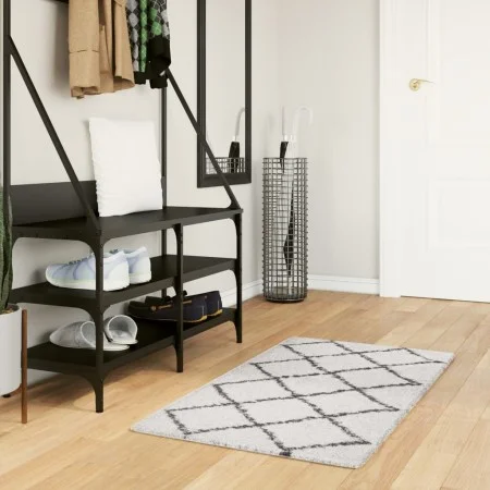 PAMPLONA cream and black modern long pile rug 60x110 cm by , Rugs - Ref: Foro24-375360, Price: 21,18 €, Discount: %