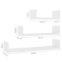 Estante de pared 3 piezas madera contrachapada blanco de vidaXL, Estantes y estanterías - Ref: Foro24-800198, Precio: 18,83 €...