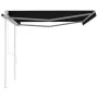 Automatic retractable awning with anthracite gray poles 4.5x3.5 m by , Awnings - Ref: Foro24-3070049, Price: 638,36 €, Discou...