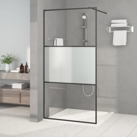 Schwarze, halbmattierte Duschwand aus ESG-Glas, 100 x 195 cm von , Duschwände und Duschwände - Ref: Foro24-152107, Preis: 161...