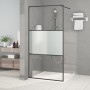 Mampara de ducha vidrio ESG semiesmerilado negro 100x195 cm
