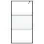 Black semi-frosted ESG glass shower screen 100x195 cm by , Shower walls and screens - Ref: Foro24-152107, Price: 167,79 €, Di...