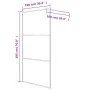 Black semi-frosted ESG glass shower screen 100x195 cm by , Shower walls and screens - Ref: Foro24-152107, Price: 167,79 €, Di...