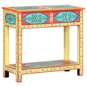 Hand painted solid mango wood console table 80x35x75 cm by vidaXL, Side tables - Ref: Foro24-286159, Price: 189,81 €, Discoun...