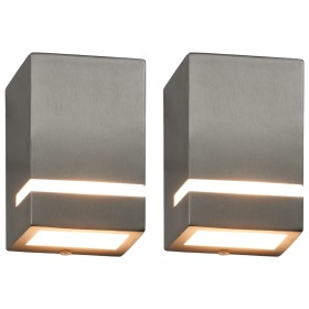 Outdoor wall lamps 2 pcs 35 W silver semicircular by , Outdoor lighting - Ref: Foro24-45650, Price: 34,24 €, Discount: %
