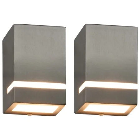Lámparas de pared de exterior 2 uds 35 W plateado semicircular de , Iluminación de exterior - Ref: Foro24-45650, Precio: 36,8...