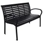 Banco de jardín acero y WPC negro 116 cm de , Bancos de jardín - Ref: Foro24-319578, Precio: 142,84 €, Descuento: %