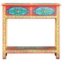 Hand painted solid mango wood console table 80x35x75 cm by vidaXL, Side tables - Ref: Foro24-286159, Price: 192,54 €, Discoun...