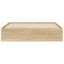 Sonoma oak engineered wood bed with drawers 140x200 cm by , Beds and slatted bases - Ref: Foro24-3207275, Price: 197,74 €, Di...