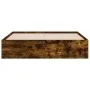 Cama con cajones madera de ingeniería roble ahumado 140x200 cm de , Camas y somieres - Ref: Foro24-3207277, Precio: 159,51 €,...