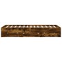 Cama con cajones madera de ingeniería roble ahumado 140x200 cm de , Camas y somieres - Ref: Foro24-3207277, Precio: 163,69 €