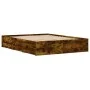 Cama con cajones madera de ingeniería roble ahumado 140x200 cm de , Camas y somieres - Ref: Foro24-3207277, Precio: 159,51 €,...