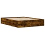 Cama con cajones madera de ingeniería roble ahumado 140x200 cm de , Camas y somieres - Ref: Foro24-3207277, Precio: 163,69 €