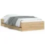 Bett aus Sonoma-Eichenholzwerkstoff mit Schubladen 90x200 cm von , Betten und Lattenroste - Ref: Foro24-3207296, Preis: 128,5...