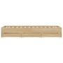 Sonoma oak engineered wood bed with drawers 90x200 cm by , Beds and slatted bases - Ref: Foro24-3207296, Price: 130,66 €, Dis...