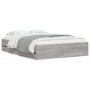 Cama con cajones madera de ingeniería gris Sonoma 135x190 cm de , Camas y somieres - Ref: Foro24-3207313, Precio: 201,83 €, D...