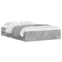 Cama con cajones madera ingeniería gris hormigón 135x190 cm de , Camas y somieres - Ref: Foro24-3207311, Precio: 187,73 €