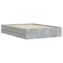 Concrete gray engineered wood bed with drawers 135x190 cm by , Beds and slatted bases - Ref: Foro24-3207311, Price: 178,74 €,...