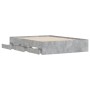 Cama con cajones madera ingeniería gris hormigón 135x190 cm de , Camas y somieres - Ref: Foro24-3207311, Precio: 187,73 €, De...