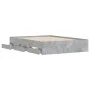 Concrete gray engineered wood bed with drawers 135x190 cm by , Beds and slatted bases - Ref: Foro24-3207311, Price: 178,74 €,...