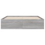 Cama con cajones madera de ingeniería gris Sonoma 135x190 cm de , Camas y somieres - Ref: Foro24-3207313, Precio: 201,83 €, D...