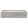 Sonoma gray engineered wood bed with drawers 135x190 cm by , Beds and slatted bases - Ref: Foro24-3207313, Price: 198,54 €, D...