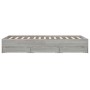 Cama con cajones madera de ingeniería gris Sonoma 135x190 cm de , Camas y somieres - Ref: Foro24-3207313, Precio: 201,83 €, D...
