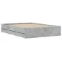 Concrete gray engineered wood bed with drawers 135x190 cm by , Beds and slatted bases - Ref: Foro24-3207311, Price: 178,74 €,...